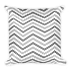 Two Tone Grey Chevron Square Pillow