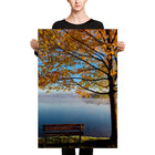 Autumn Lake Bench Canvas